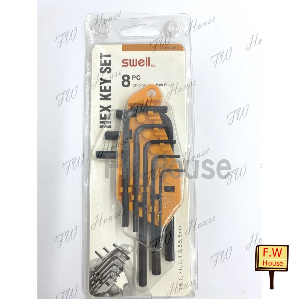 S1-00307-SWELL【摺疊黑六角扳手8支組】(公制1.5-8mm) 黑摺疊六角扳手8支組