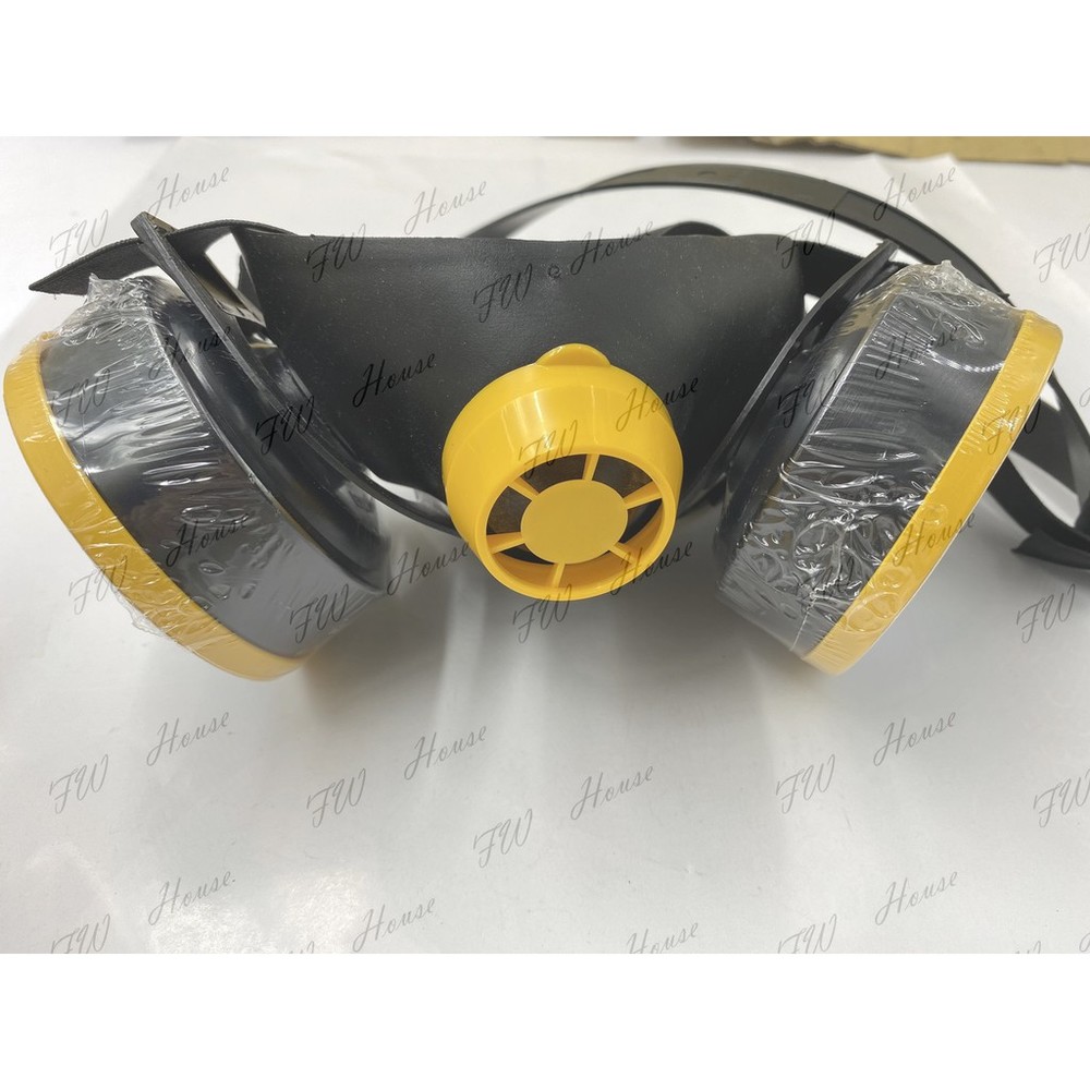 台灣製 雙口型防毒面具 防毒面罩 檢驗合格品質優良 活性碳藥罐式 歐堡牌 SD-503 雙罐 重型濾罐口罩-圖片-1